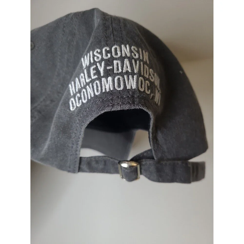 Vtg Harley Davidson Wisconsin adjustable Strapback hat